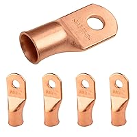 Vista 457 de SELTERM - 2 terminales de anillo resistentes para cable de batería, calibre 4 AWG, pernos de 3/8 pulgadas, terminales de calibre 4, ojales de cobre