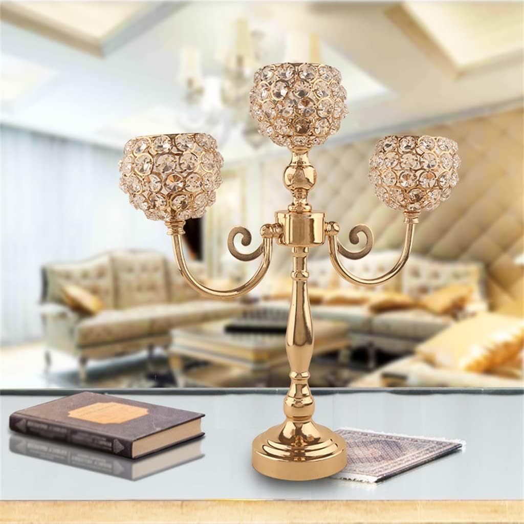 European Three-Headed Candlestick Wedding Decoration Ornaments Vintage Crystal Candle Table Candlelight Dinner