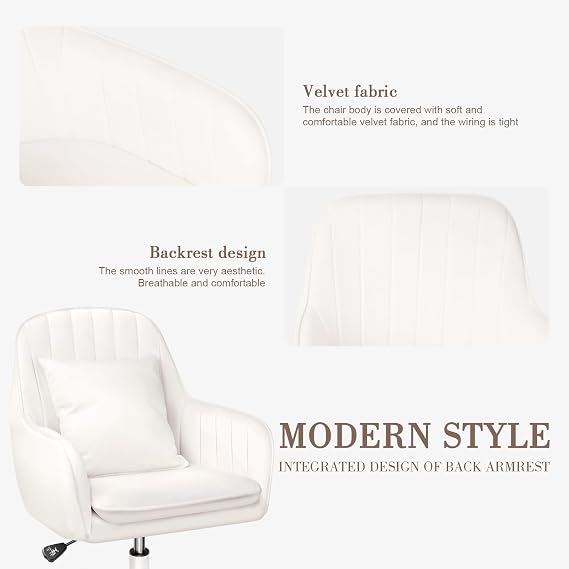 Cute Office Chair - Adjustable Task Chair, Modern & Comfortable, 360 Swivel, Mid Back, Suitable for Home Office & Living Room