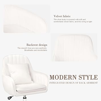 Cute Office Chair - Adjustable Task Chair, Modern & Comfortable, 360 Swivel, Mid Back, Suitable for Home Office & Living Room
