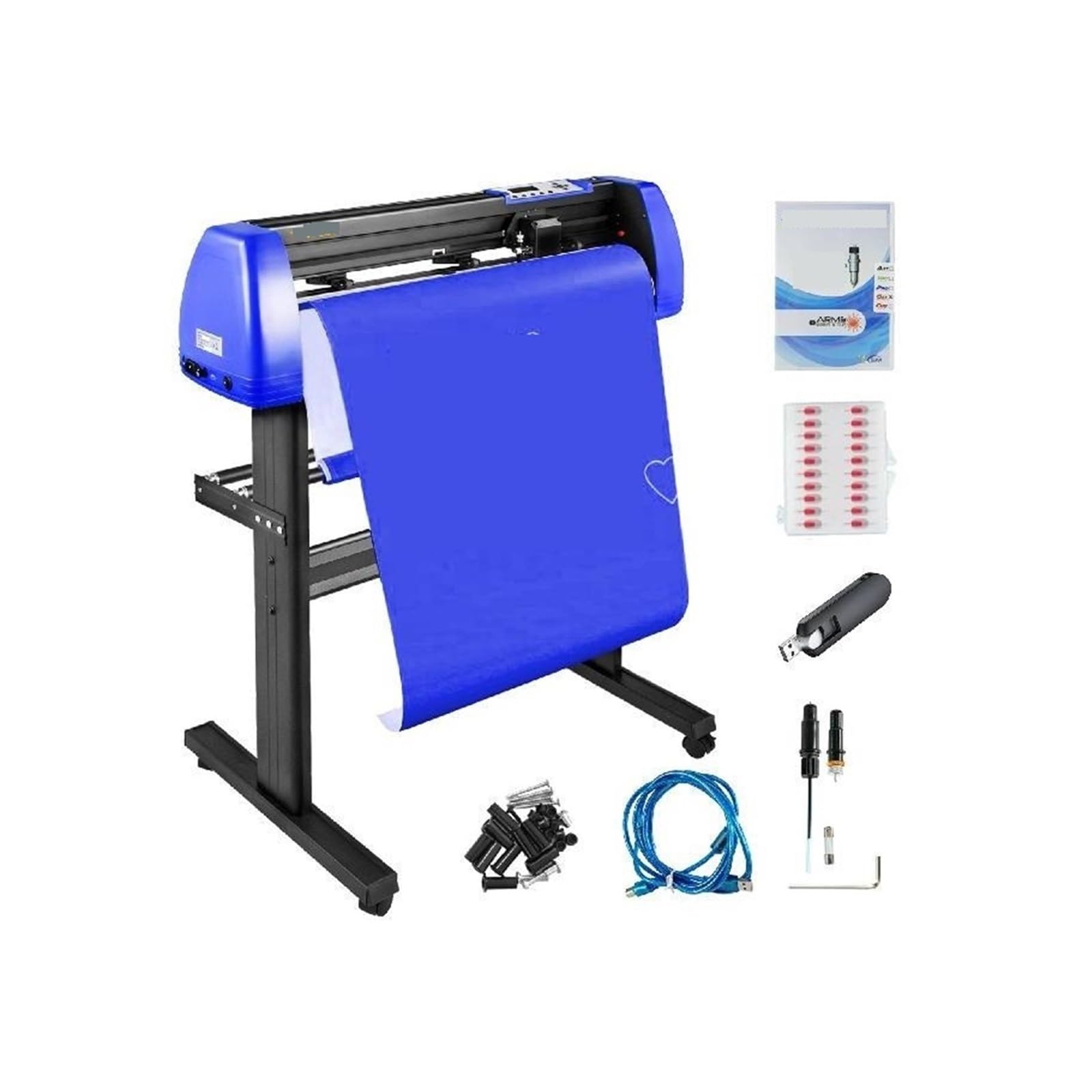 28 Zoll Vinyl Plotter Schild Schneidemaschine Software Signmaster Windows kompatibles System 20 Klingen LCD Schwarz for Handwerk Für den Heimwerkergebrauch