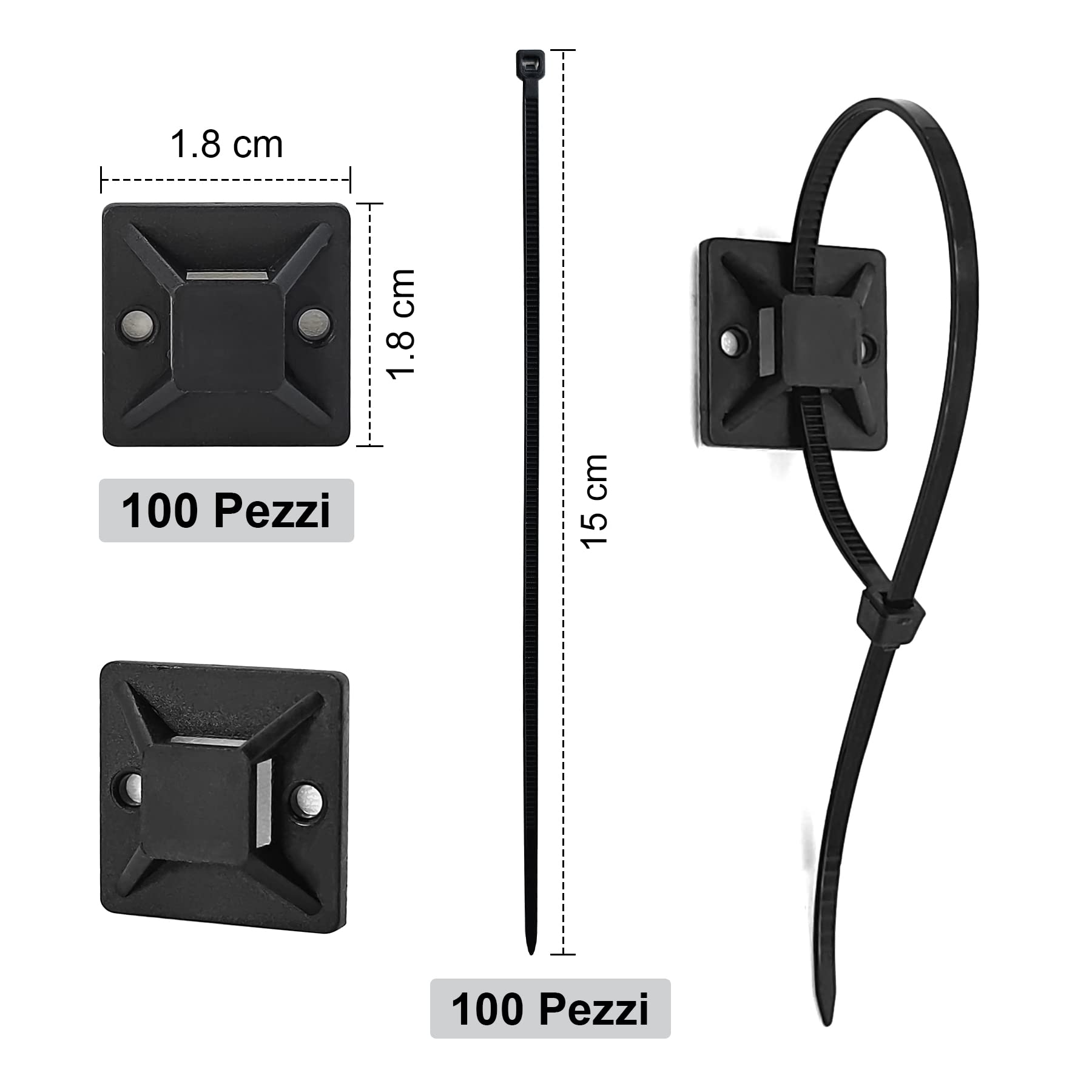 Supporto Cavi Autoadesivo Base Adesiva 3M Per Cavi - Supporto - Foto 5