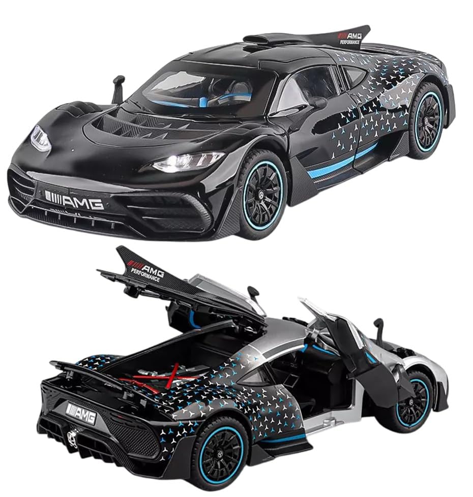 Image of Magicwand 1:24 Scale Die-Cast Metal Merrc AMG-ONE【Large】 with 4 Openable Doors,Lights & Music【Pack of 1】【Colors As Per Stock】