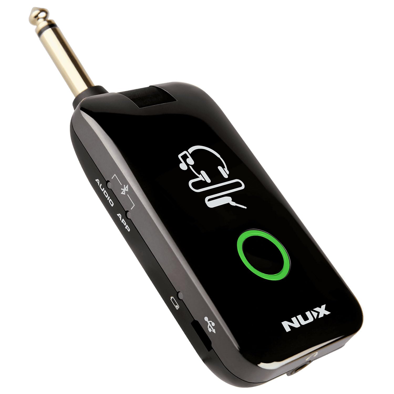 Nux MP-2 Mighty Plug Drahtlose Verstärker- und Effekt-Simulation für Gitarre und Bass + keepdrum Netzteil