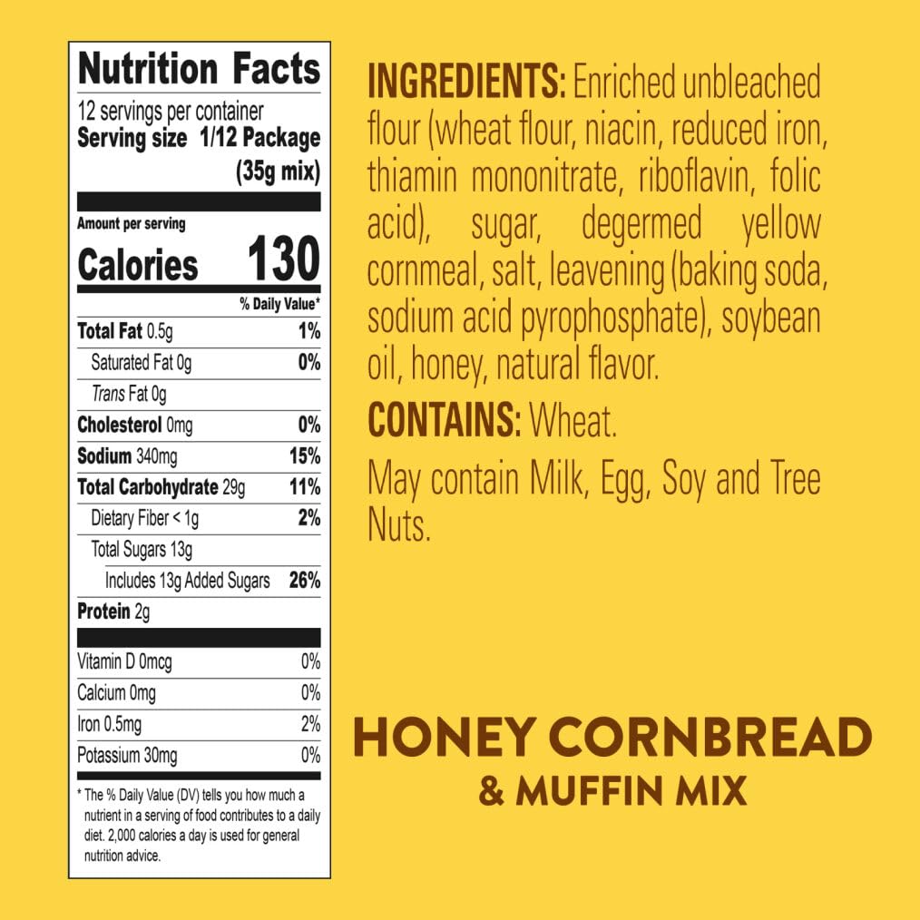 Krusteaz Honey Cornbread and Muffin Mix, 15 Ounce (Pack of 12)