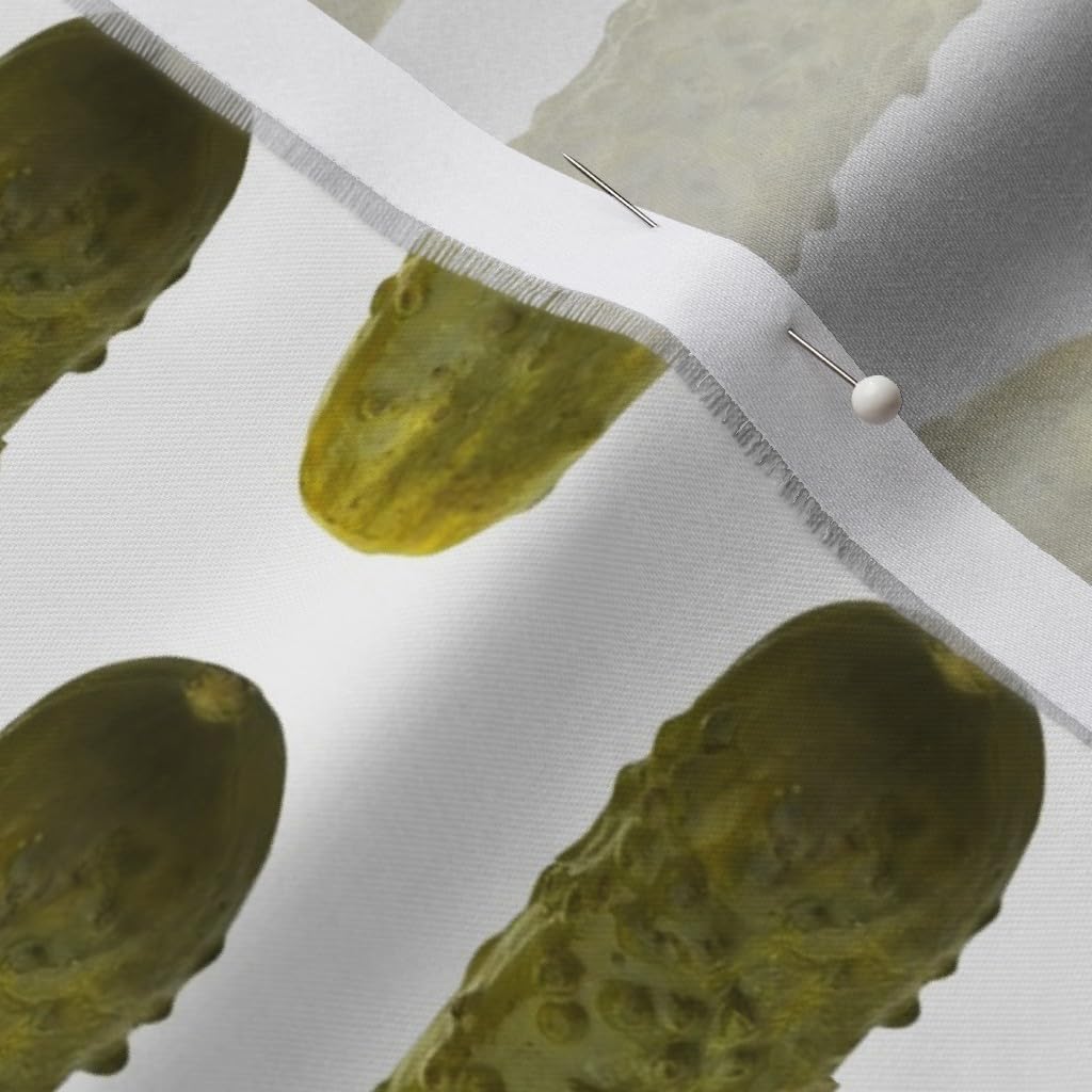 Spoonflower Fabric - Pickles Pickle Food Nature Whimsical Printed on Organic Cotton Sateen Fabric by The Yard - Sewing Quilting Apparel Home Decor