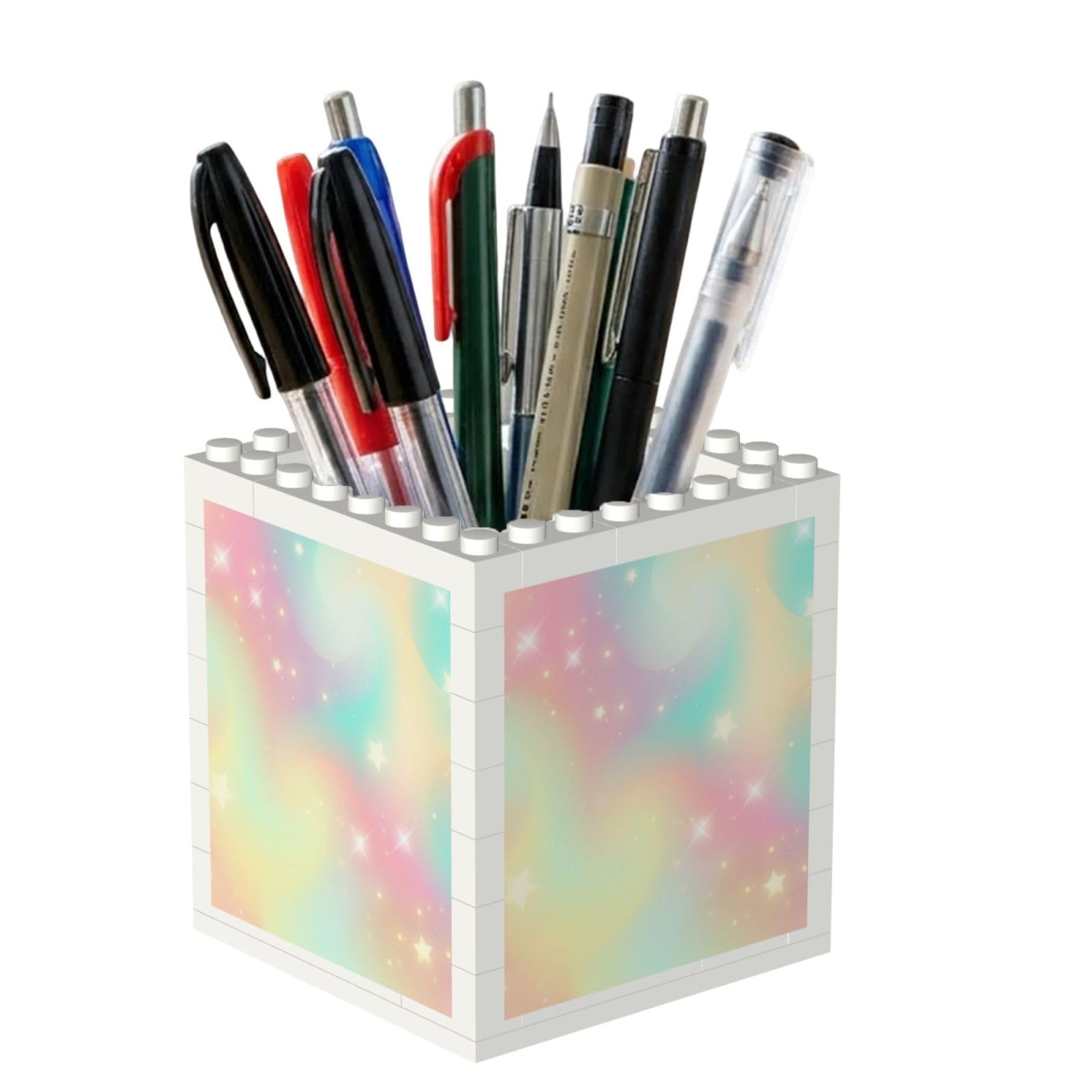 Poadnly Rainbow, Pen Pot Pencil Holder for Office Home School, Compact Desk Organiser for Office Stationery
