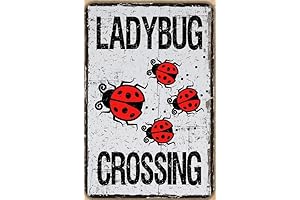 Ladybug Crossing Retro Metal Poster: A Charming Accent for Any Space