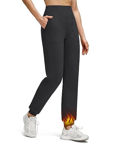 G4Free Women's Fleece Lined Workout Joggers with Pockets High Waisted