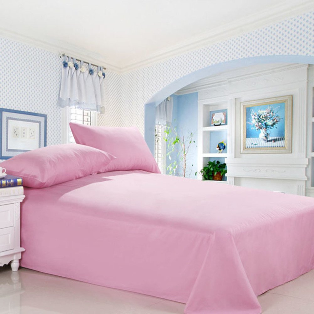 Drap de couleur unie rose 230x230cm idéal pour rafraîchir la chambre en été