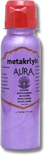 AURA Metallic Extra Pearlescent Self Varnished Water Based Acrylic Paints, 3,38oz (100ml) (Indigo Purple)
