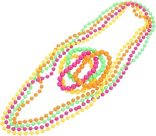 COHEALI Miçangas 4 Conjuntos De Miçangas Colar De Contas Meninas Colar De Princesa Joias De De Mardi Gras Para Roupas Terno Para Pulseiras Para Carnaval Colar De Carnaval Colar Festivo