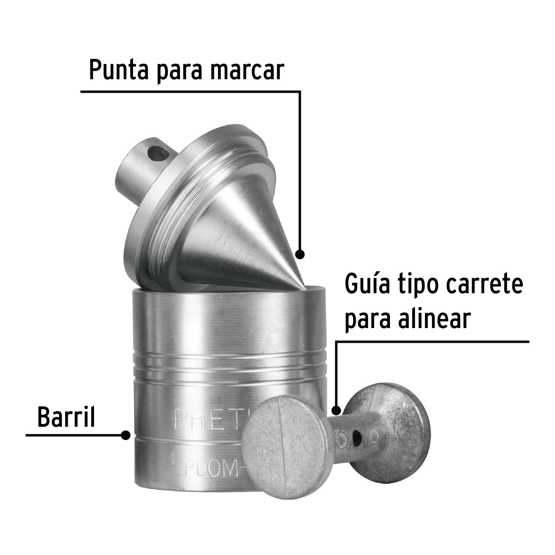 Pretul PLOM-3Z, Plomada de zinc, centro rectificado, #3