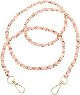 Acessórios De Prata 2Pcs Rosa Bolsa Alça da Bolsa de Substituição Cadeia Plana Cadeia Crossbody Saco DIY Fazendo Alças de Ombro PU Bolsa De Ombro de Metal Cinta Carteiras De Couro