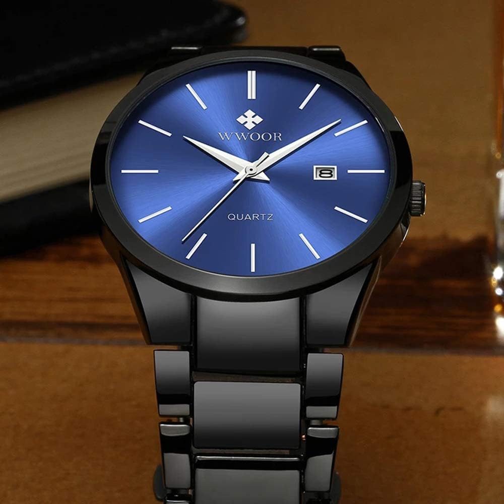 MASTOPMens Watches Stainless Steel Waterproof Business Classic Analog Quartz Date Watches