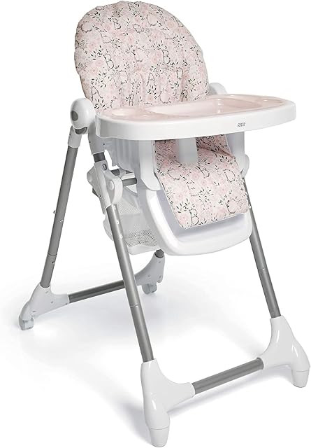 Mamas & Papas Snax Adjustable Highchair, 3 Recline Positions, Foldable with Removable Tray - Pink