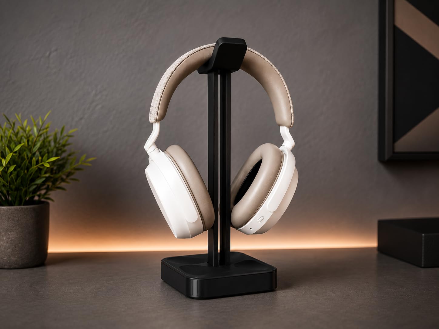 Headset Stand for Gaming & Office Headphones | Universal Headphone Holder with Stable Base | Black Desktop Headphone Stand for Gaming, Work & Study Setups-image-19