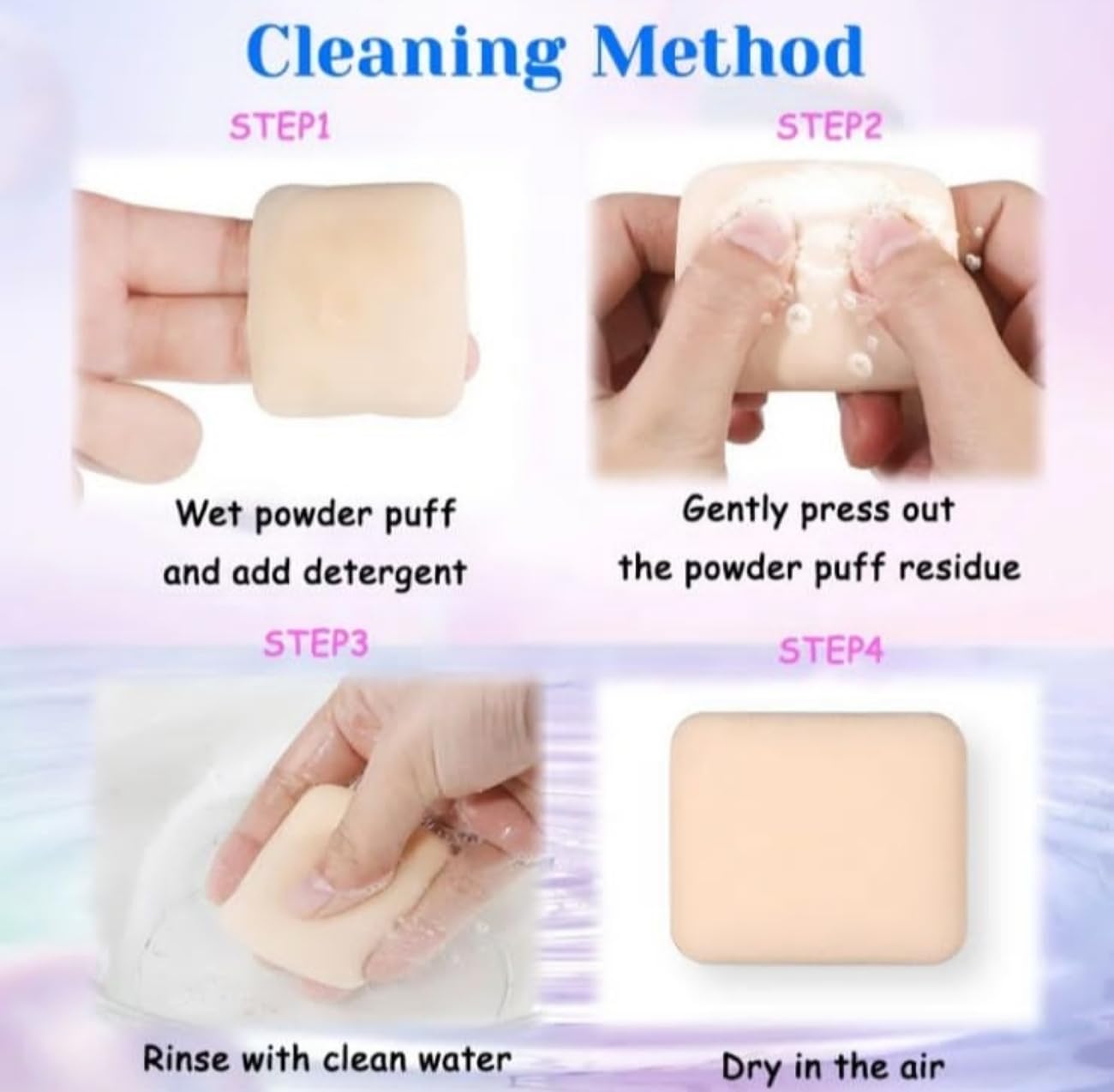 Feelhigh 1 Powder Puff Holder Cases, Travel Beauty Blender Holder Portable Powder Puff Storage Box Clear Small Makeup Sponge Containers Pocket Cosmetic Puff Box (Square) 2