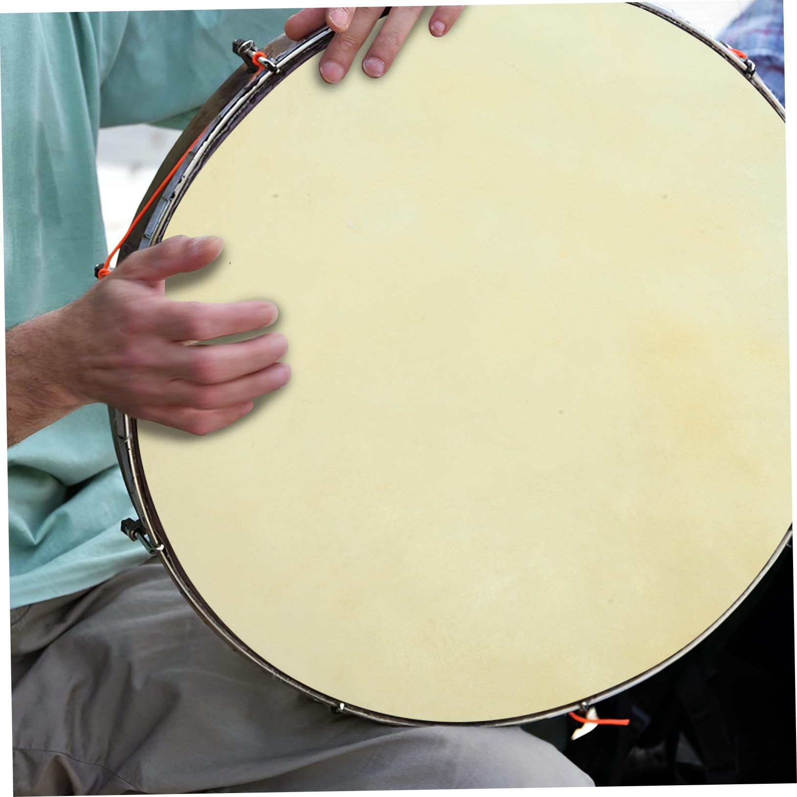 2pcs Drum Skin Sheepskin Leather Drum Head Percussion Part Replacement Supple Musical Instrument Parts Replacement Accessories for Home African Drum Accessory Replacement Drum Head