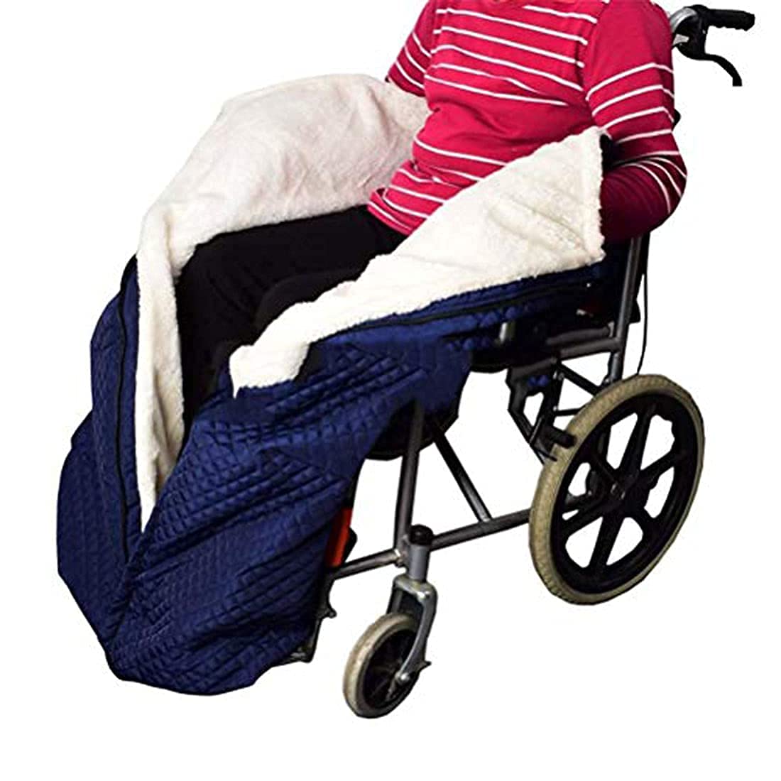 Funda para Silla de Ruedas con Forro Polar, cálida, Protectora para Las piernas, para Personas Mayores, con Bolsillos para los pies
