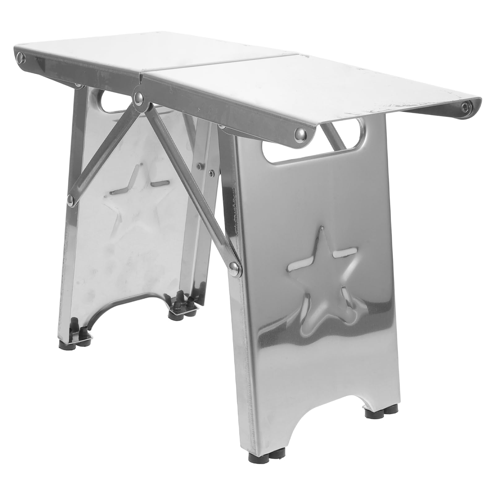 SHINEOFI 220lbs Tragbarer Klapphocker aus Edelstahl Leichter Falthocker mit Klappbeinen Kompakter Sitzhocker für Camping Angeln Wandern Garten Belastbar bis Rostfrei und Schnell
