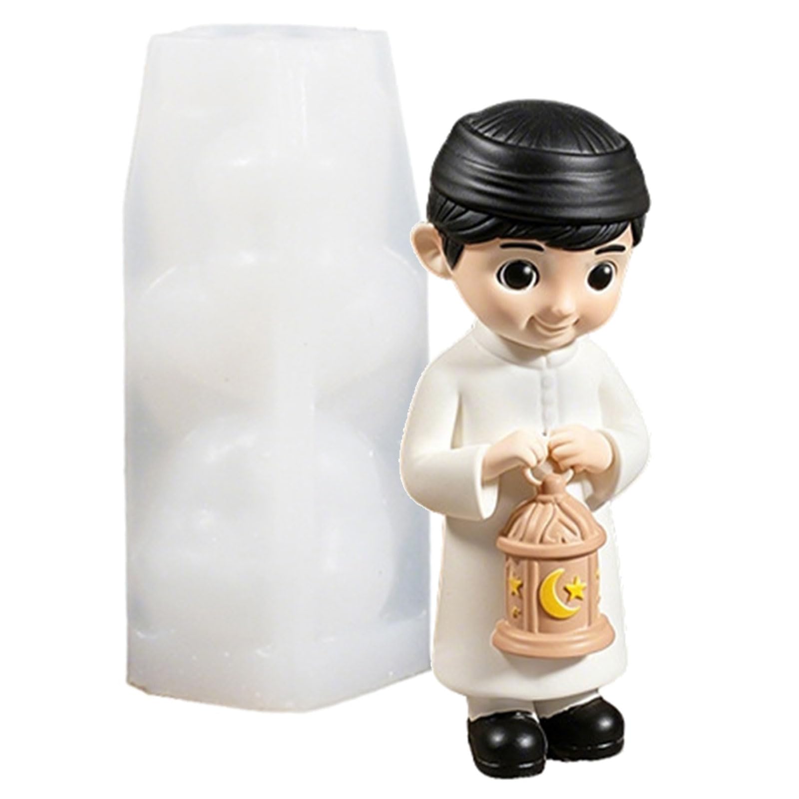 Zxfdsfdbnm 3D Headscarf Boy Girl Silicone Mold for Epoxy Resin Soaps Making Chocolates Gypsum Statue Decoration Cast