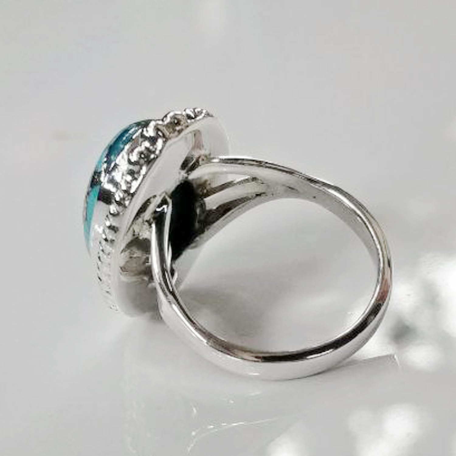 Copper Turquoise Ring, 925 Sterling Silver Ring, Statement Ring, Blue Turquoise Ring, Alternative Engagement Ring,100% Handmade, Native American Style Oval Shape Stone, KOHI Ring, KGJR#068