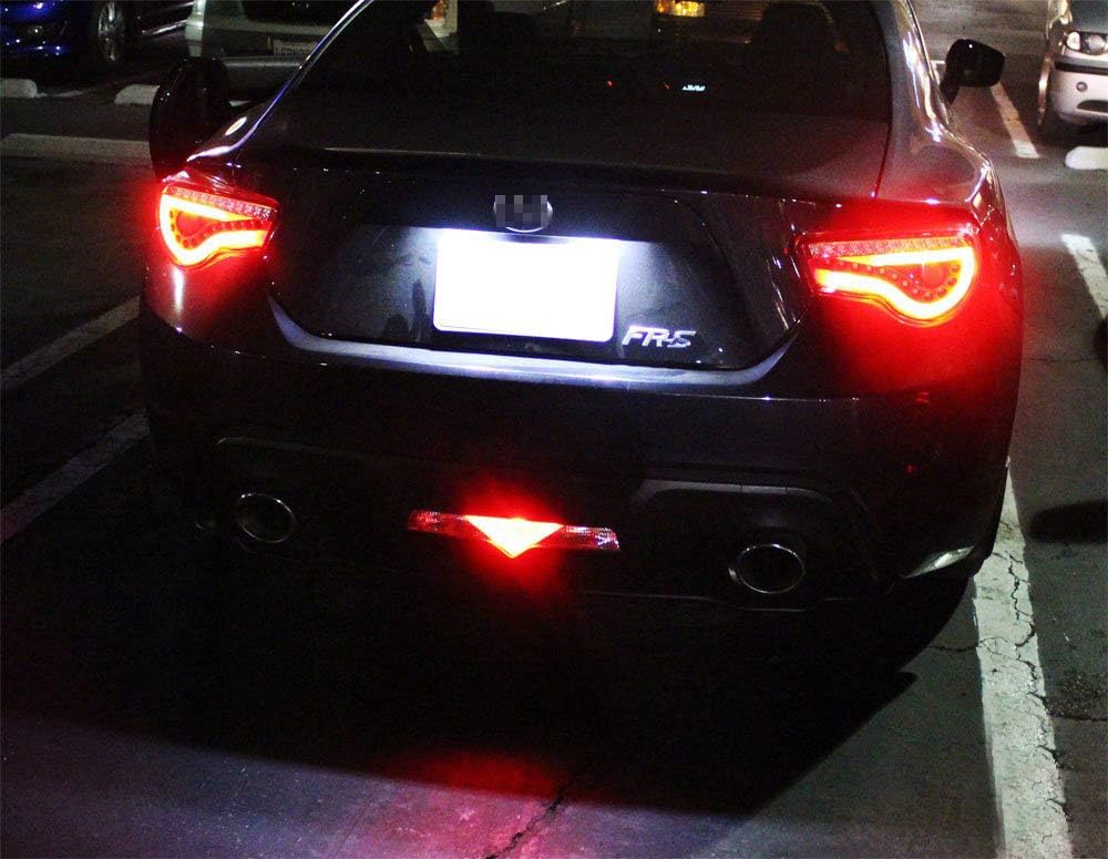 iJDMTOY Flashing/Strobe Red LED Rear Fog/Brake Lamp Kit Compatible With 13-up Scion FR-S, Subaru BRZ, 2014-up Scion tC, 2009-2020 Nissan 370z etc. w/Strobing Warning Stop Light Effect