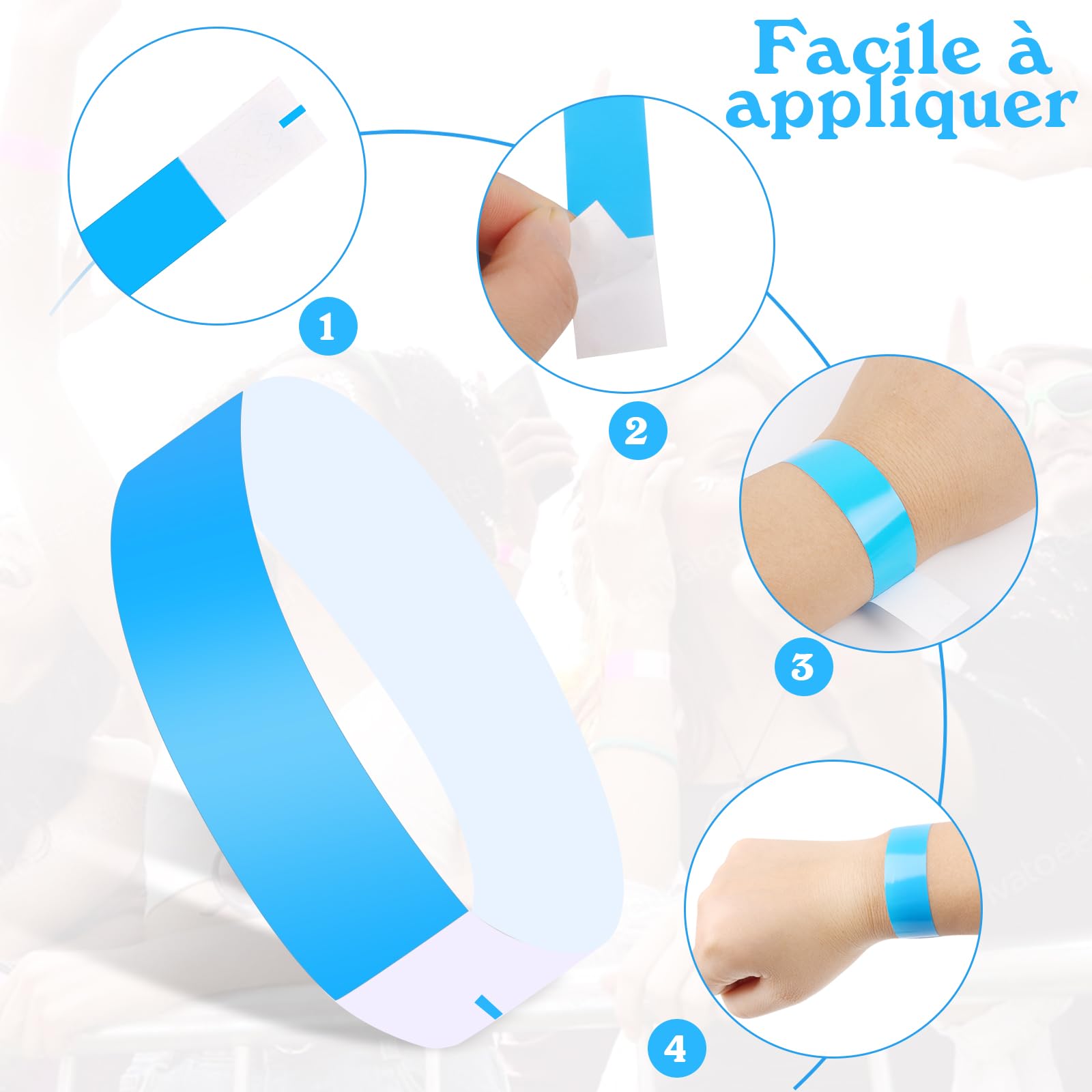 LOMIMOS 500 PCS Bracelets D'Identification, Bracelets En Papier Imperméables Bracelet De Fête Pour Festival De Musique Clubs Concert Événements Sportifs Entrée Evénements