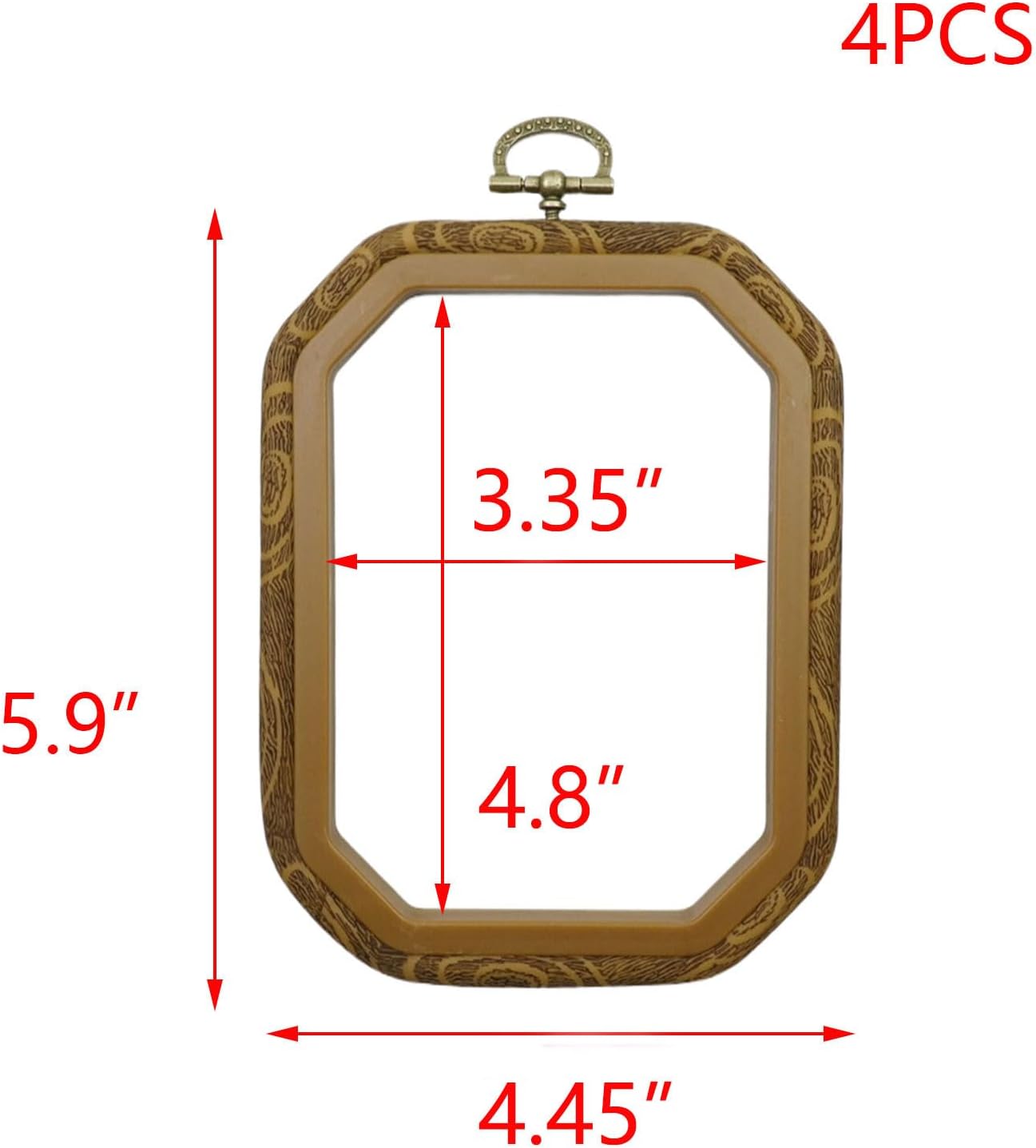 T Tulead Embroidery Hoops Rectangle Embroidery Rings 5.9"x4.45" Cross Stitch Hoop Display Frame Wall Decorations Pack of 4