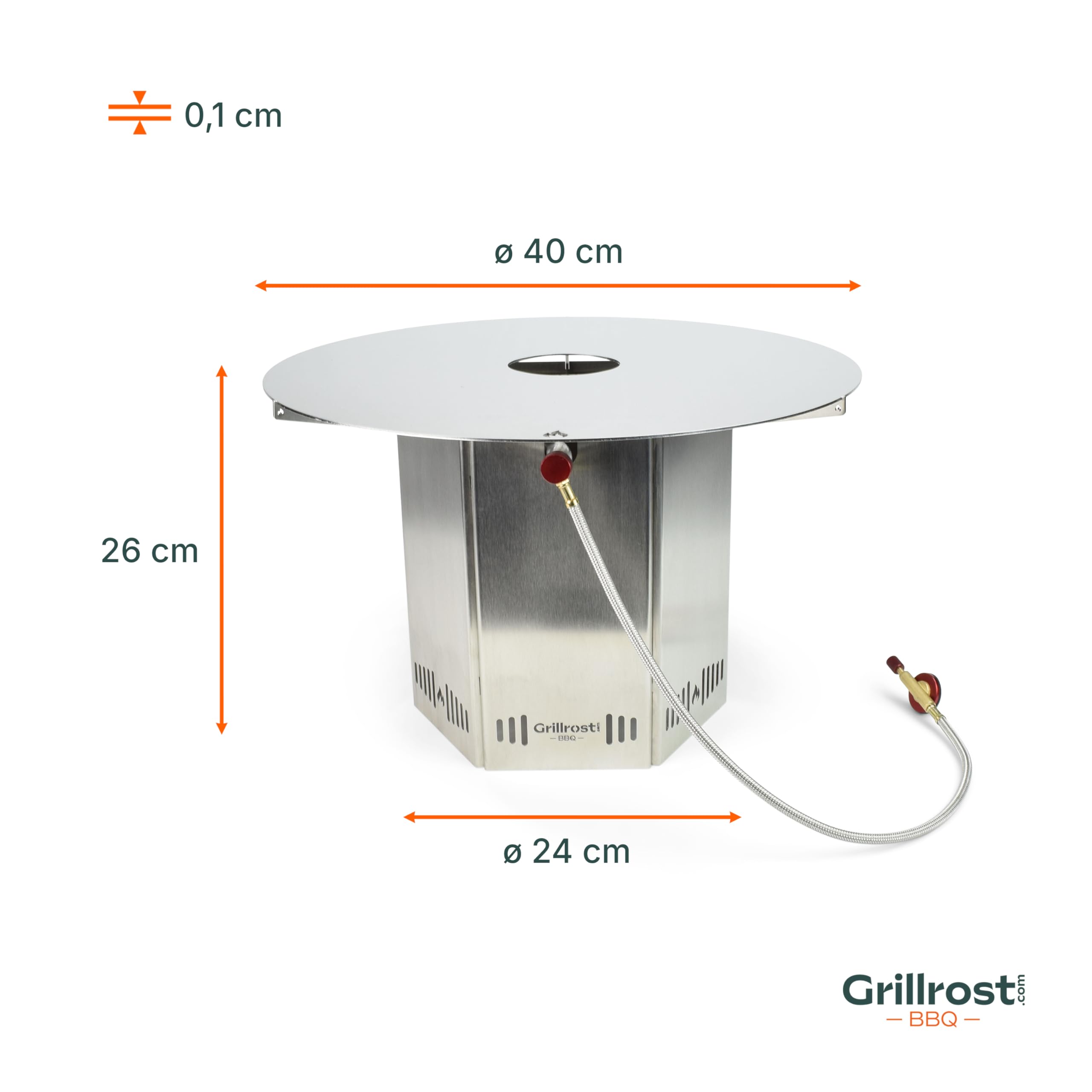 Camping-Feuerplatte aus Edelstahl steckbar - Original Grillrost.com