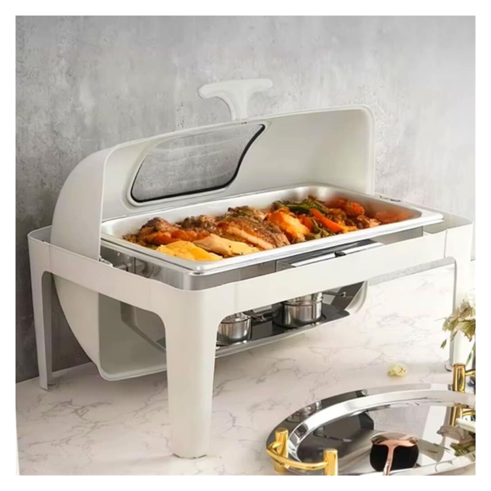 Scaldavivande Roll Top con copertura completamente ribaltabile for buffet