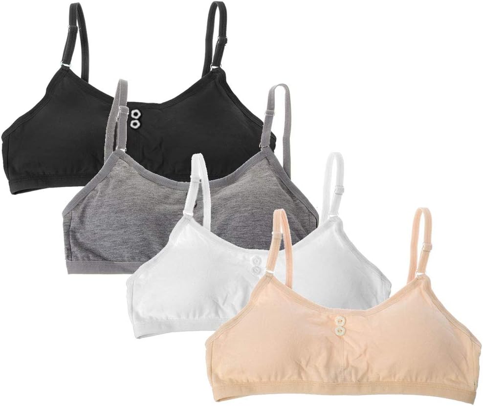 4Pieces/Lot Girls Bra Children Bra for Kids Teenagers Training Vest Teens Underwear Girls Bra, M