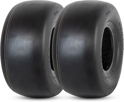 HALBERD 13x5.00-6 Lawn Mower Tires 4PR Smooth Tread Turf Friendly Lawn & Garden Tires, 13x5x6 Garden Tractor Tires, Tubeless, Set of 2