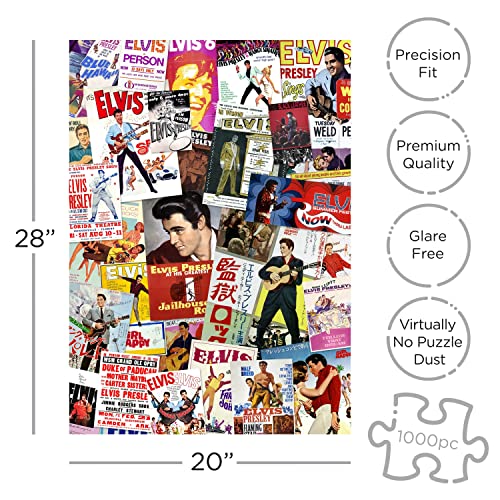 AQUARIUS Elvis Presley - Movie Poster Collage 1000 Piece Jigsaw Puzzle by AQUARIUS - Used condition - Image 2