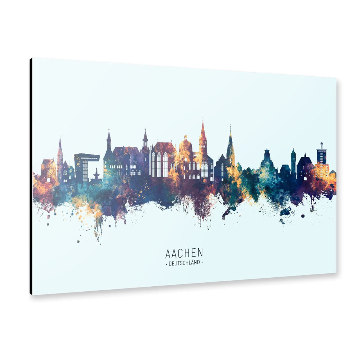artboxONE Alu-Print 90x60 cm Aachen Germany Skyline BlueOrange von Künstler Michael Tompsett