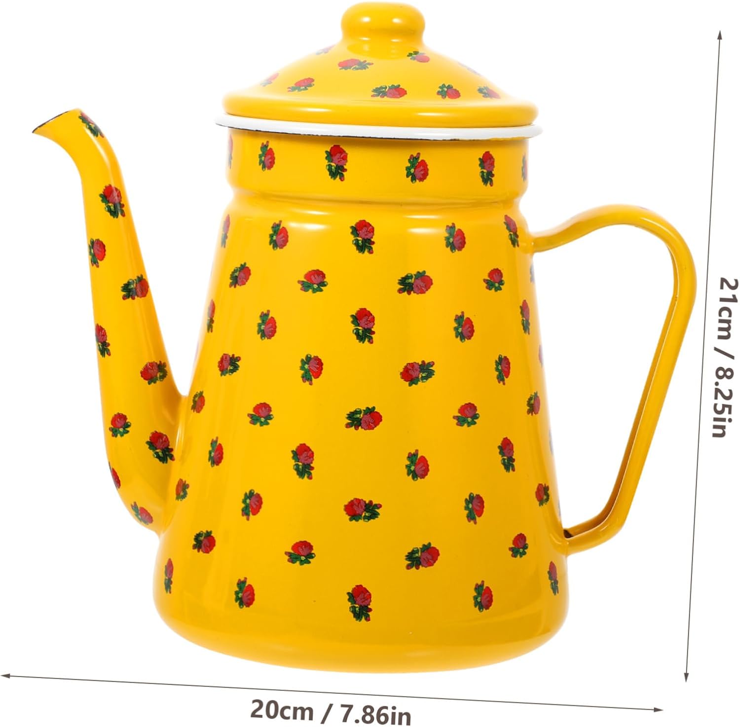 GLEAVI Enamel Coffee Kettle with Spout 1.2L Sturdy Kitchen Tea Boiling Pot for Camping and Home Use Stovetop Safe for Hot Water and Tea