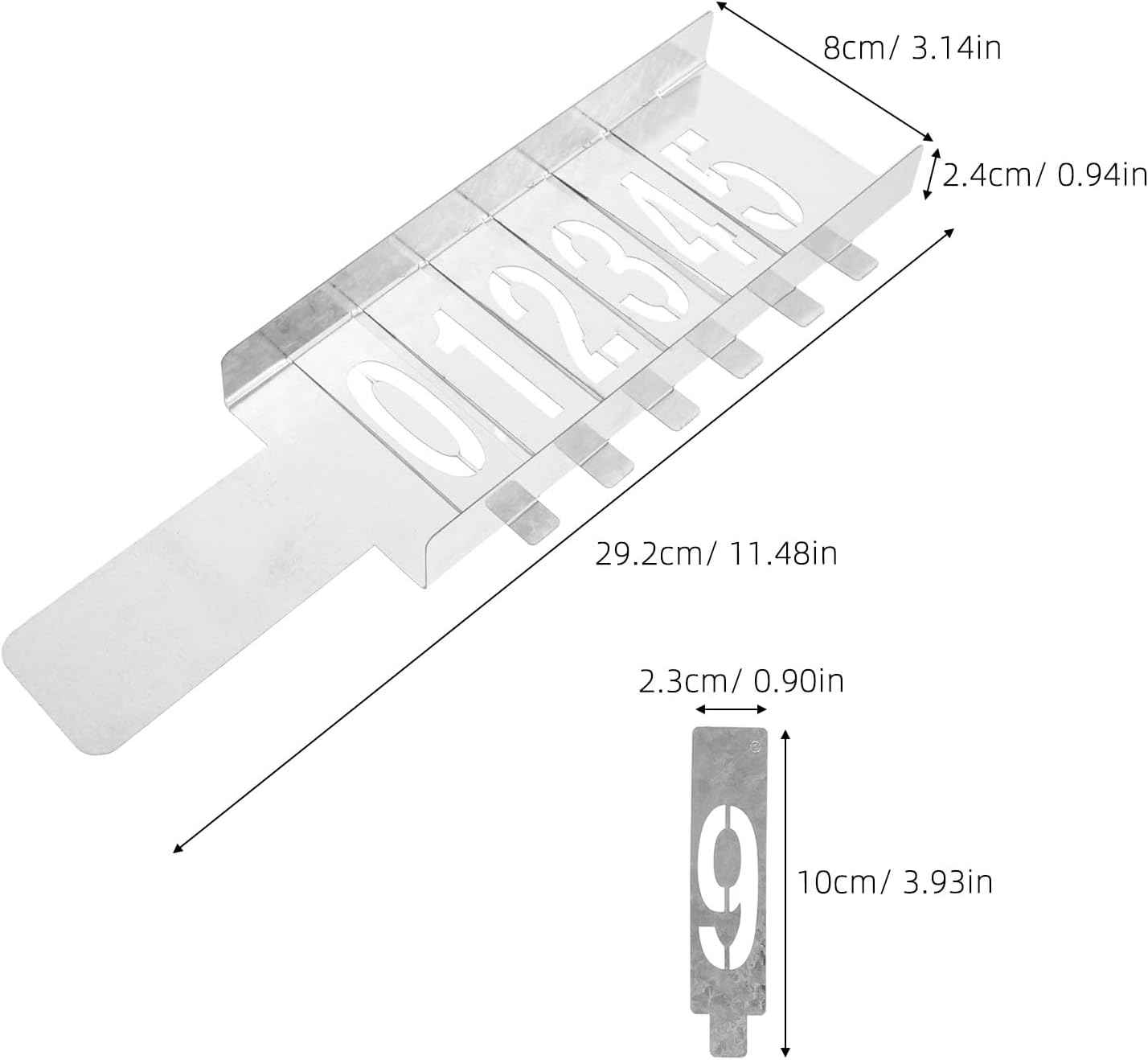 1 Set Spray Paint Number Stencils for Mailbox - 0-9 Number Drawing Templates with and 6-Slot Holder for Events Exhibitions Art Projects Crafts