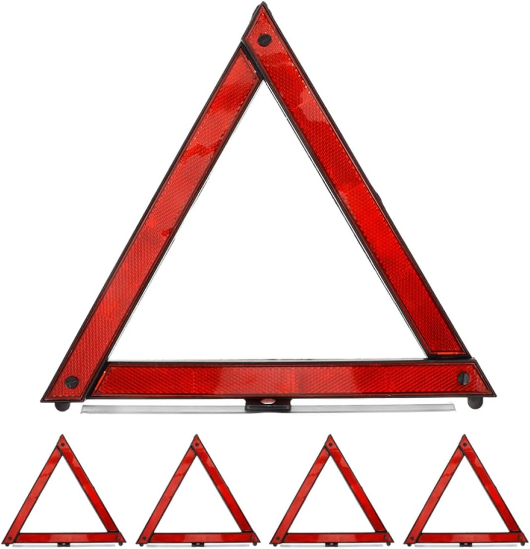 GLEAVI 5pcs Car Kit Warning Safety Triangle Foldable Roadside Sign Reflective Car Triangles Emergency Tool