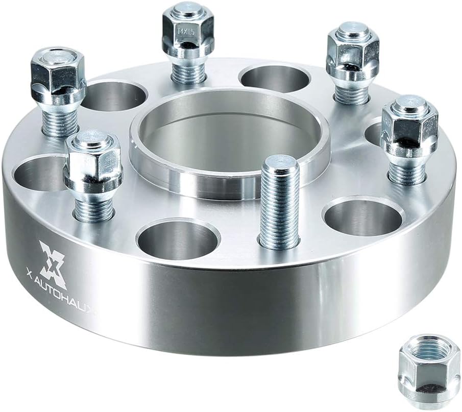 X AUTOHAUX 4pcs 6 Lug 1.5'' Thickness Wheel Spacer Adapter 6x5.5" Hub Centric Wheel Spacers Adapters with 78.1mm Hub Bore Silver Tone for Cadillac for Chevrolet for GMC