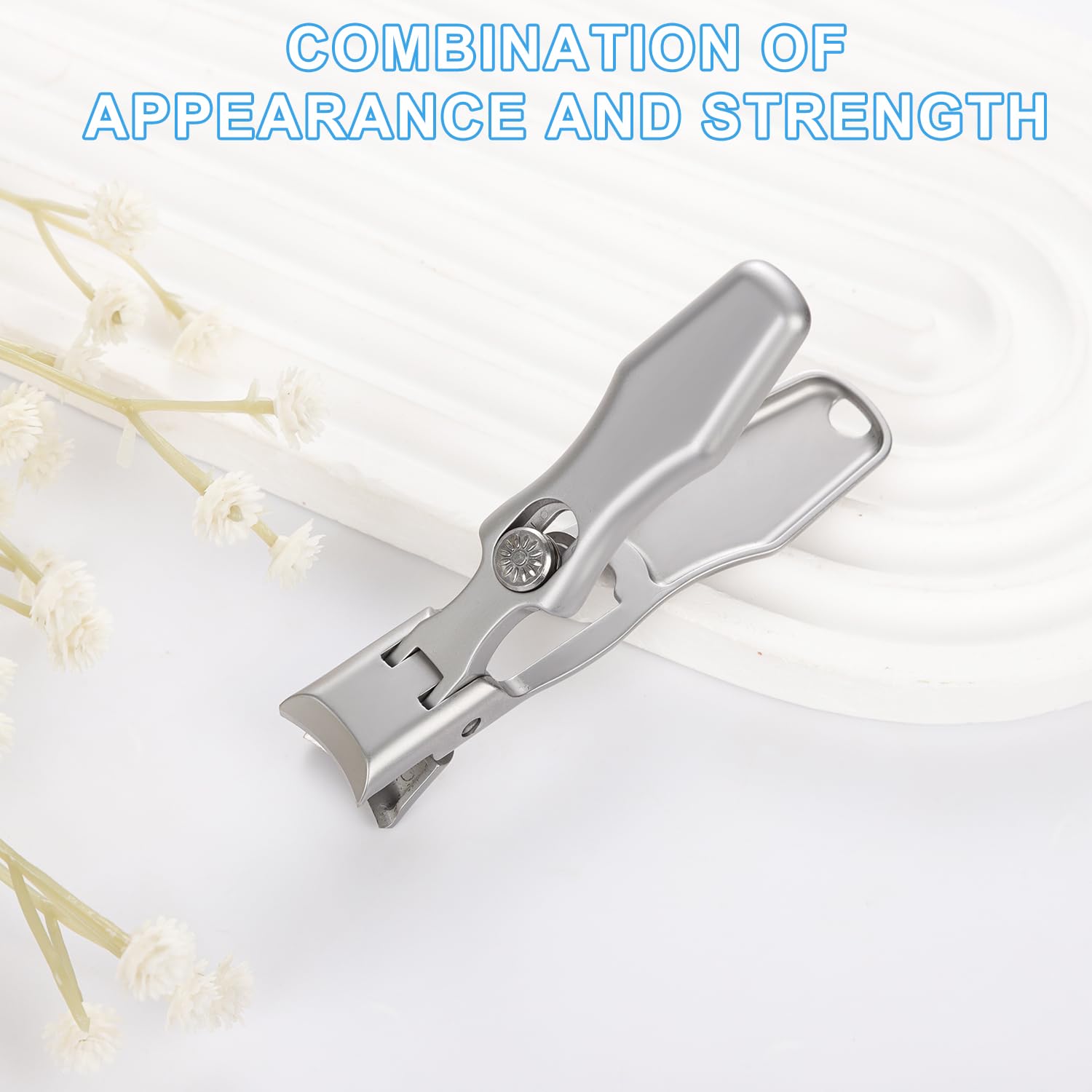 Cortaúñas para Uñas Gruesas, Cortaúñas Afiladas de Boca Ancha Cortaúñas para Personas Mayores Cortaúñas de Acero Inoxidable Súper Afilado para Hombres y Mujeres (Plata)