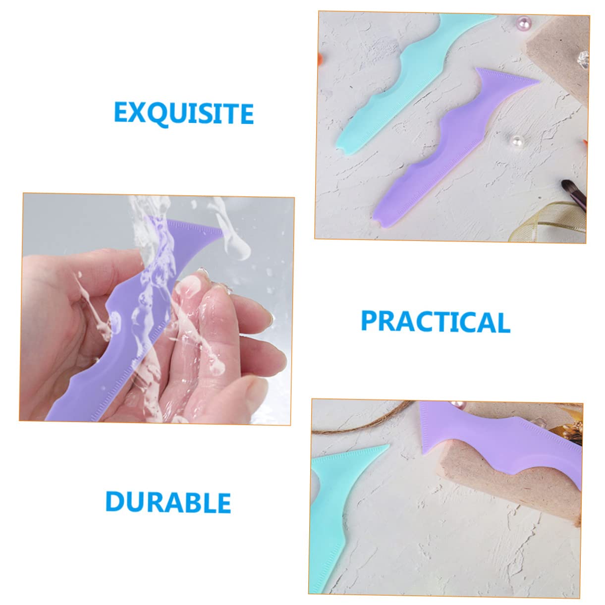Housoutil 10pezzi Stencil Per Eyeliner in Silicone Riutilizzabili Strumento Per Per Ombretti e Eyeliner Accessori Per Makeup Per Principianti e Professionisti