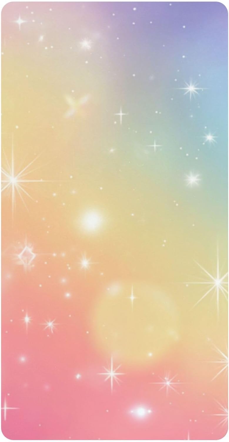 Rainbow Galaxy Unicorn Crib Sheets Soft Breathable Fitted Cotton Baby Crib Sheets Mattress Cover for Girl Boy, 52" x 28" x 9"