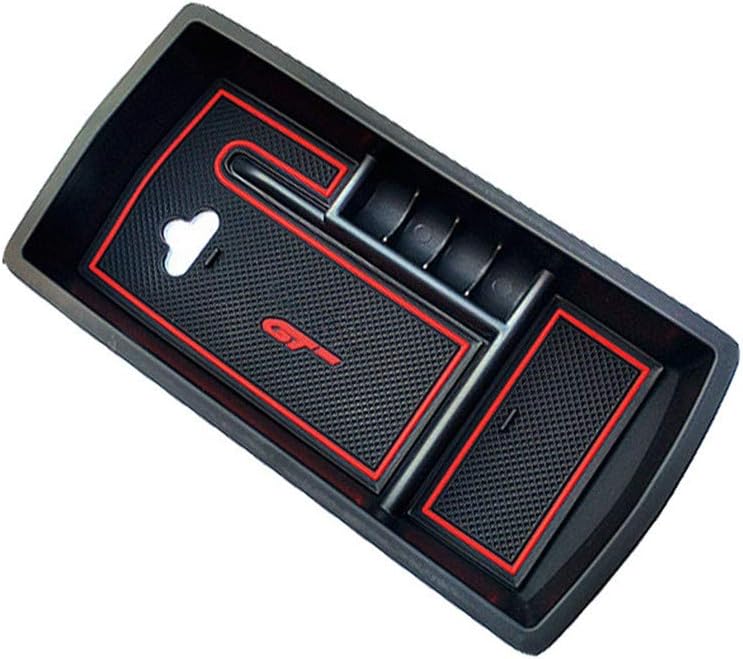 Yueng Black Plastic Interior Armrest Storage Box Holder for Car 1-pack