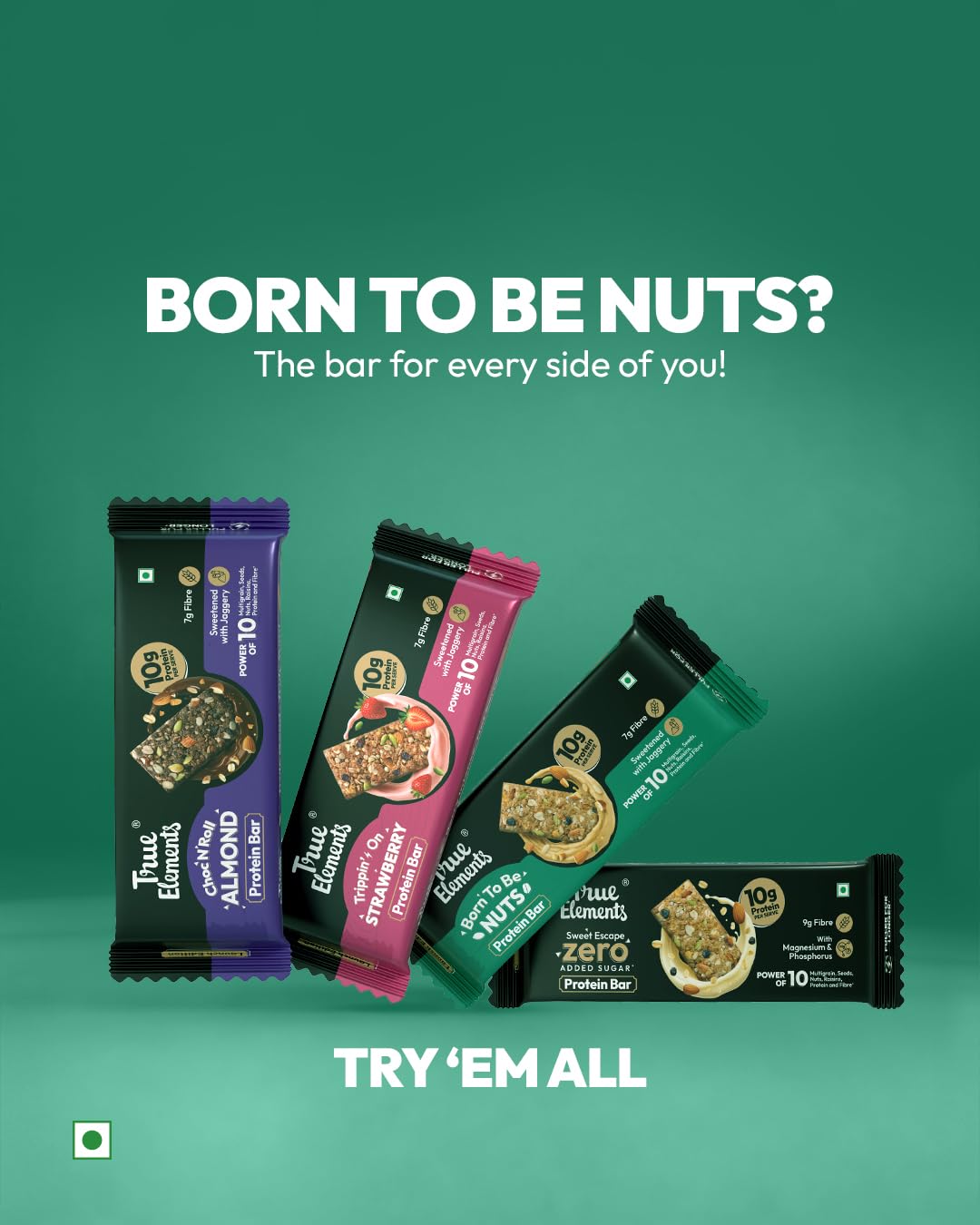 True Elements Born To Be Nuts Protein Bar 300gm (Pack of 6 * 50g) — Amazon image 10