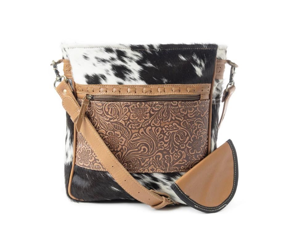 Myra Bag Black and White Forester Junction Concealed Carry Bag S-10916, Brown2