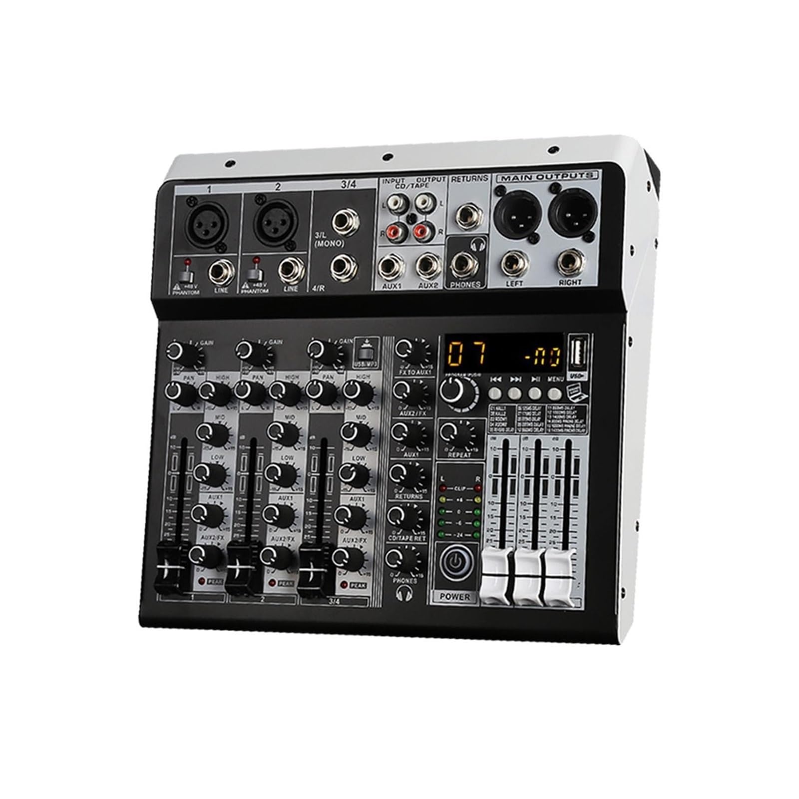 Mixer audio, Mixer audio 2x ingresso stereo mono 4 canali console di missaggio digitale for DJ studio sta performance per karaoke in studio