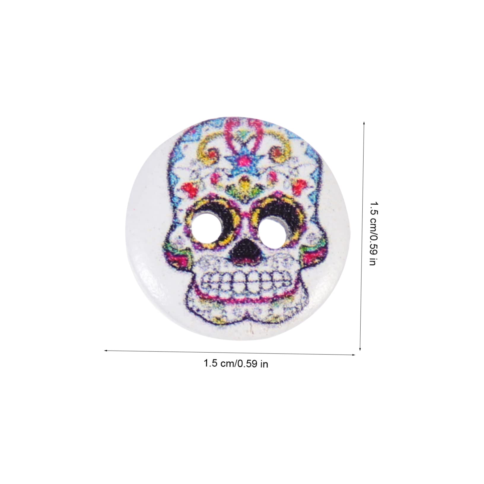 NUOBESTY 4 Set Di Bottoni Artigianali Per Cucire Con Motivo A Teschio Di Halloween in Legno Per Decorazioni Bottoni Di Ricambio Per Abbigliamento 200 Pezzi*4
