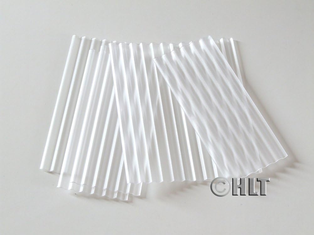 15 x Miniature Transparent Clear Corrugated Roof Sheets 1:32 Scale/1:35 Scale 23248