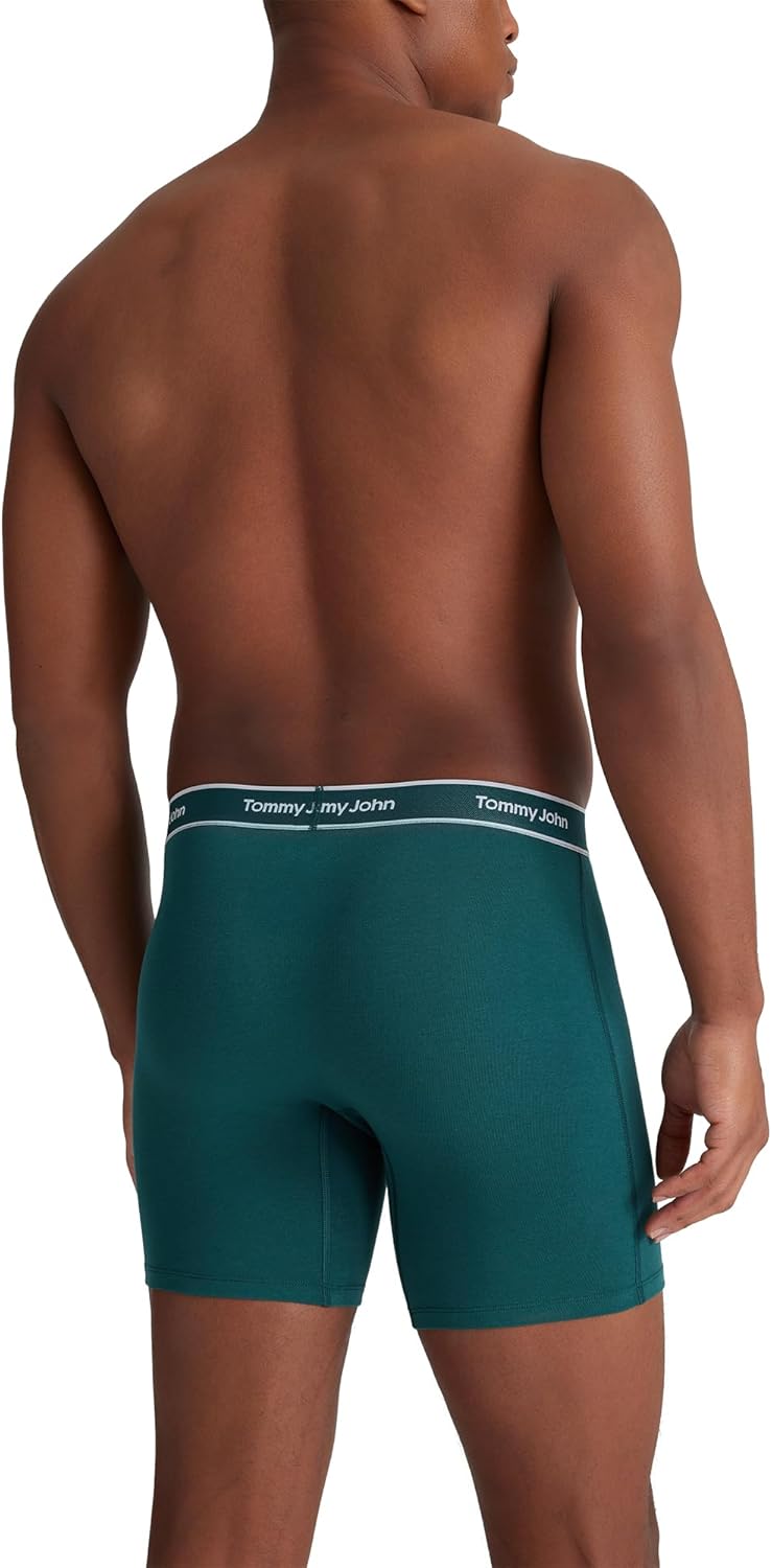 Tommy John Men's Essential Cool Cotton Stretch Boxer Brief Underwear - 6" 3-Pack, Breathable, Moisture-Wicking, Support Pouch - Image 7